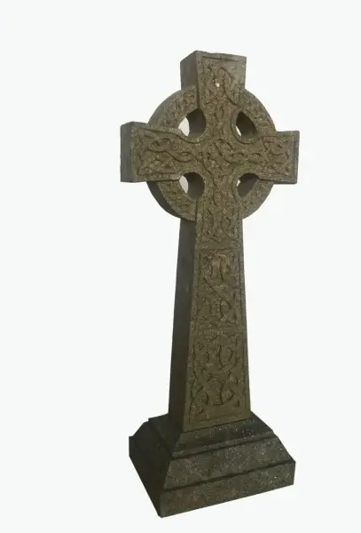 Product image 1 of the product “Celtic cross in 2 parts. Both sides engraved, in the sizes 75 to 120cm, basanite, natural ”